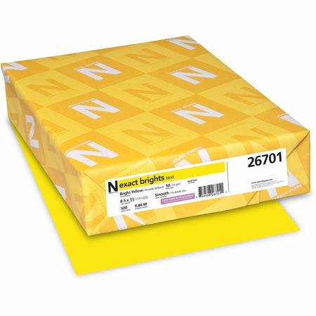 Exact Brights® Smooth Colored Paper - Yellow - 500 Sheets - 8.5’’ x 11’’ - Copy & Printer