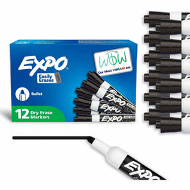 Expo Bold Color Dry-Erase Markers: Bullet Point Black Ink Erasable - Markers &