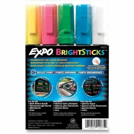 Expo Bright Sticks Marker Set: Bullet Point Water-Based Ink - 5 Colors - Markers & Dry-Erase
