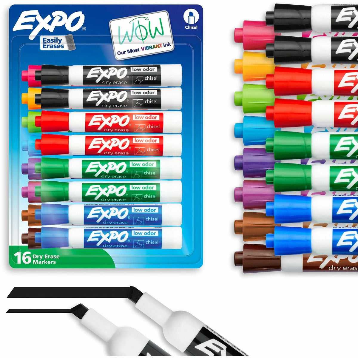 Expo Dry Erase Markers: Chisel Point Assorted Ink 16/Set - Markers & Dry-Erase