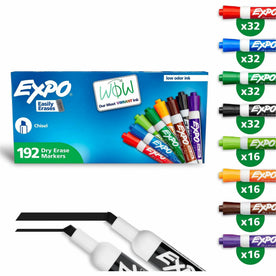 Expo Dry Erase Markers - Chisel Point - Assorted Ink - 192 Pack - & Dry-Erase