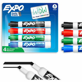 Expo Dry Erase Markers: Chisel Point Assorted Ink 4/Set - Markers & Dry-Erase