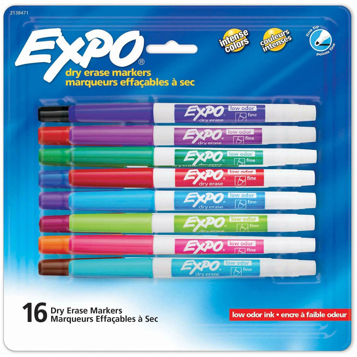 Expo Fine Point Dry Erase Markers - Assorted Ink - 16 Pack - & Dry-Erase