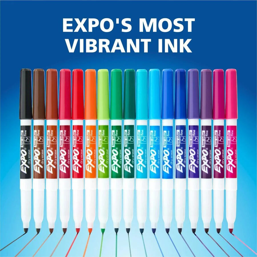 Expo Fine Point Dry Erase Markers - Assorted Ink - 8/Set - & Dry-Erase
