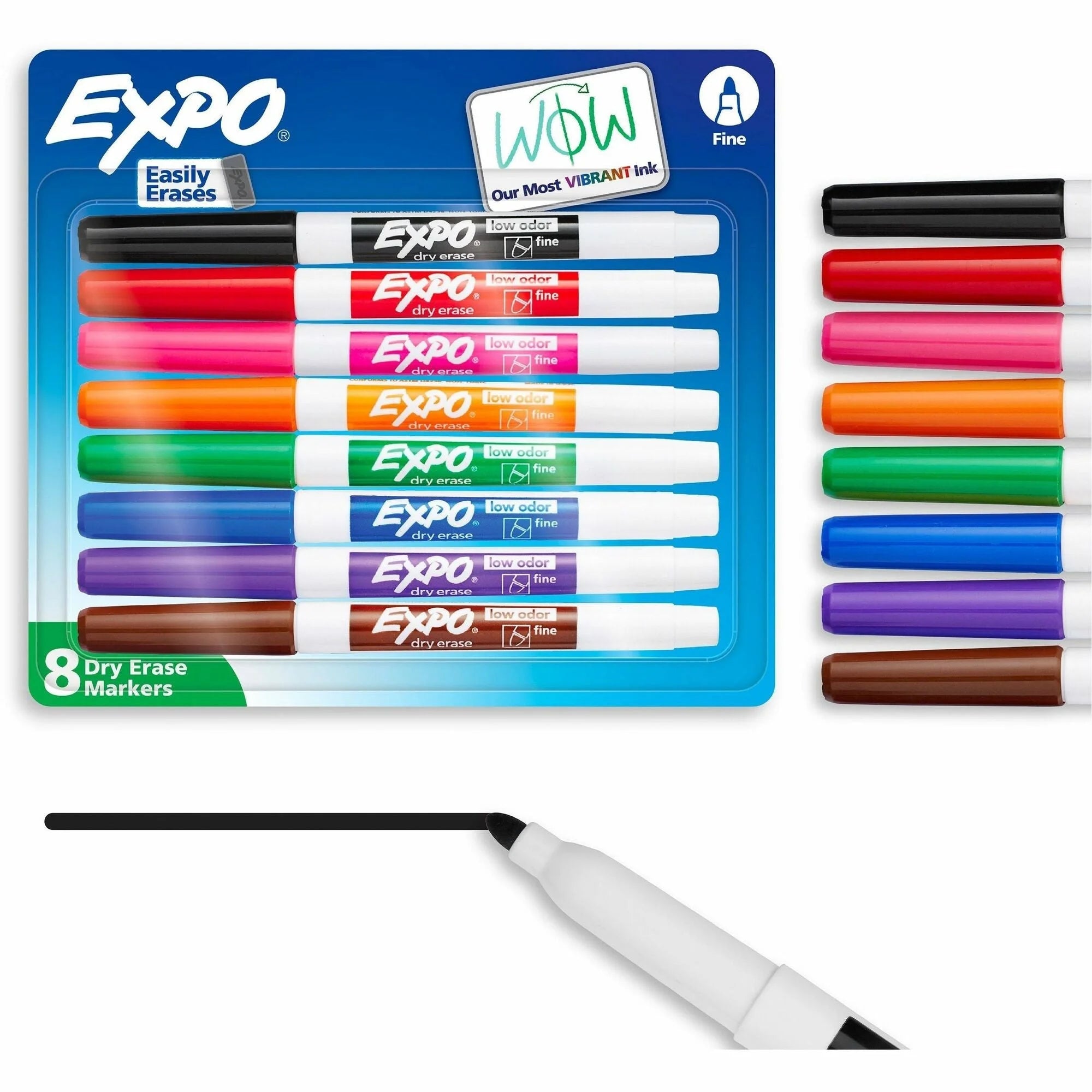 Expo Fine Point Dry Erase Markers - Assorted Ink - 8/Set - & Dry-Erase
