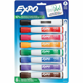Expo Magnetic Dry-Erase Markers - Chisel Point - Assorted Ink - 8 Pack - &