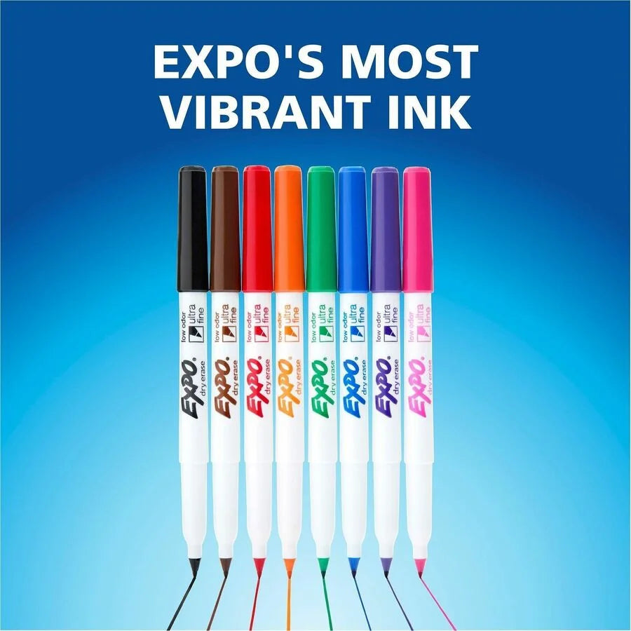 Expo Ultra Fine Dry Erase Markers - Assorted Ink - 8/Set - & Dry-Erase