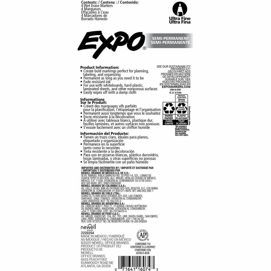Expo Wet Erase Markers, Ultra Fine Tip - Rear