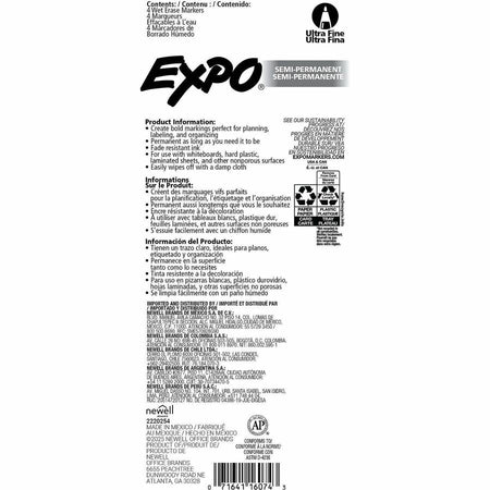 Expo Wet Erase Markers, Ultra Fine Tip - Rear