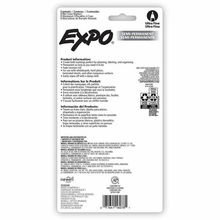 Expo Wet Erase Markers, Ultra Fine Tip - Rear