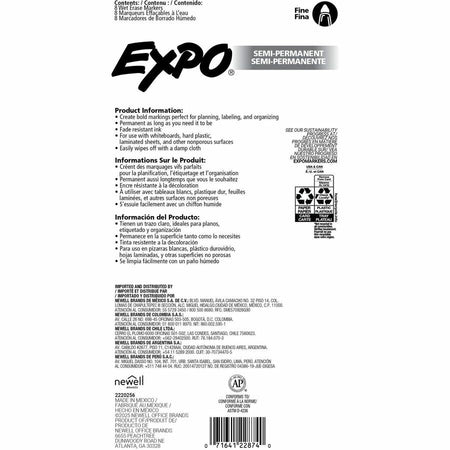 Expo Wet Erase Markers, Fine Tip - Rear