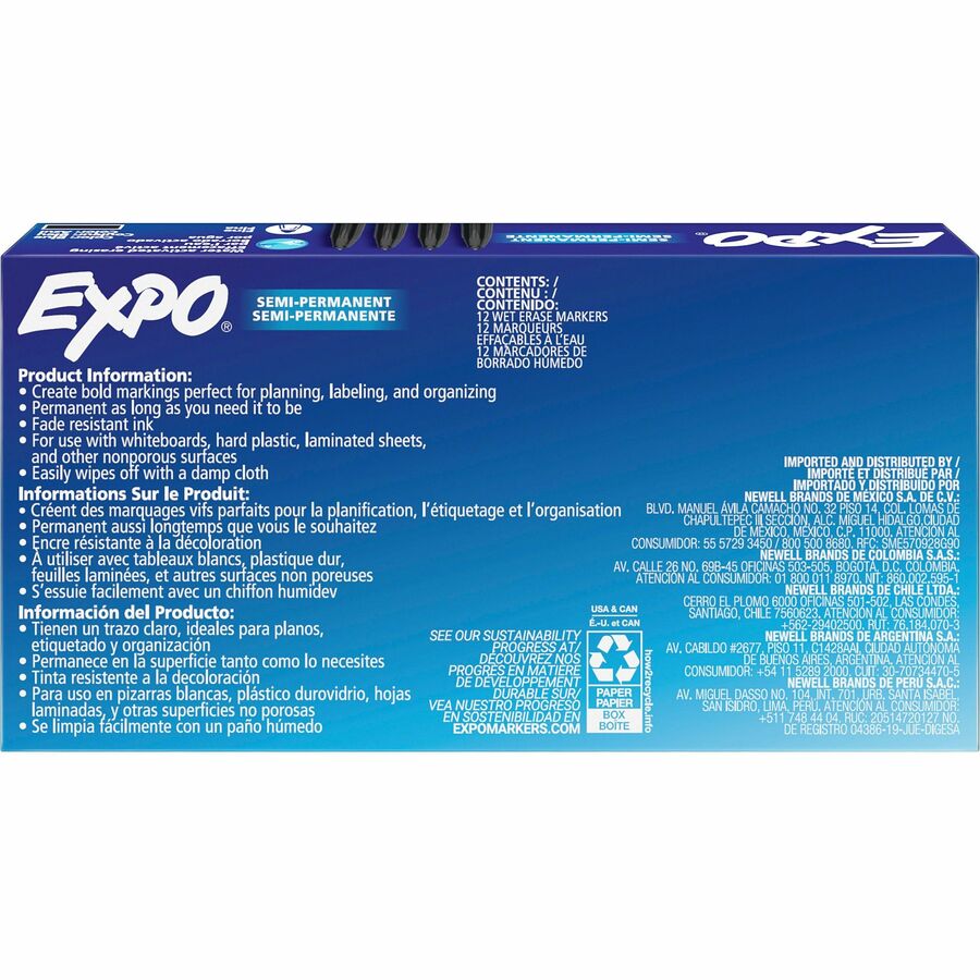 Expo Wet Erase Markers, Fine Tip - Rear