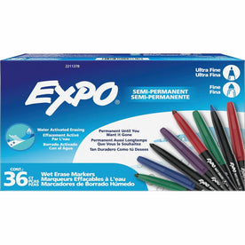 Expo Wet-Erase Markers: Fine & Ultra Point - 36 Assorted Ink Pens - Markers Dry-Erase