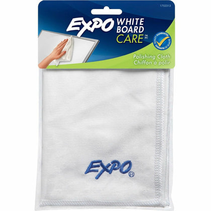 Expo Whiteboard CARE Polishing Cloth - Reusable MicroFiber - 12x12 - White - Board & Easel Accessories