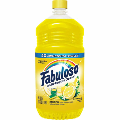 Fabuloso Multi-Purpose Cleaner: Lemon Scent 56 fl oz - Rinse-free & Residue-free - Multipurpose Cleaners