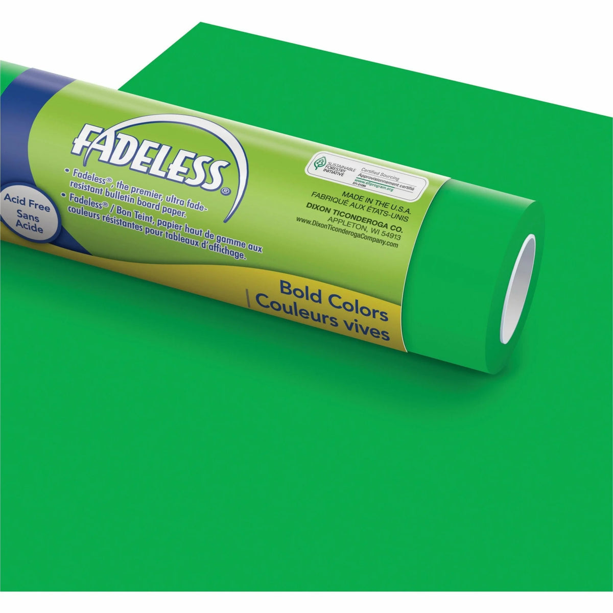 Fadeless Bulletin Board Art Paper: Apple Green Sulphite Roll - 48’’ x 50 ft - Versatile for Classroom Home Office