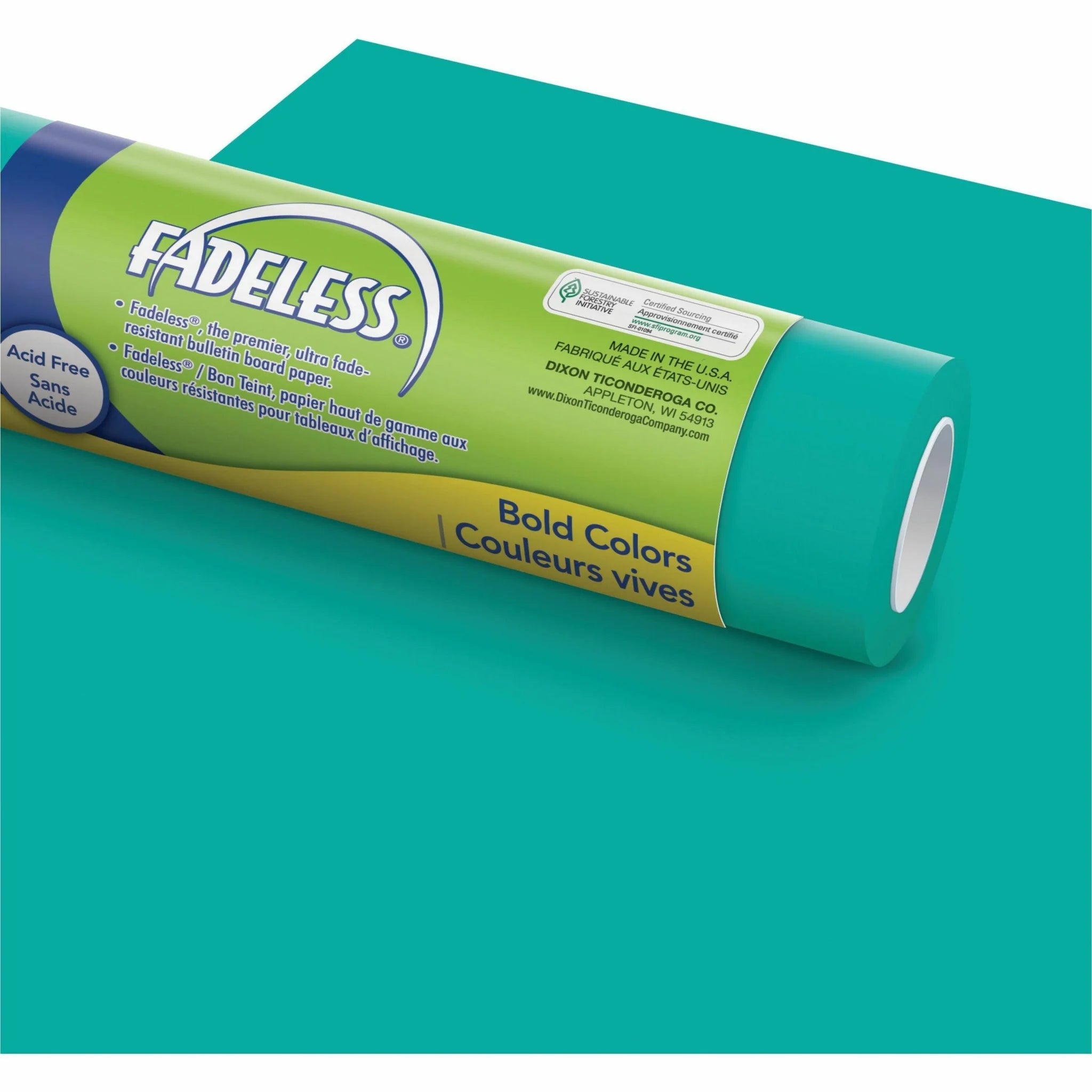 Fadeless Bulletin Board Art Paper: Teal 48’’x50’ Roll - Vibrant & Durable - Paper Rolls/Tissue