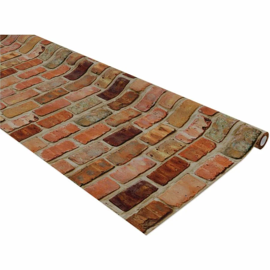 Fadeless Bulletin Board Paper Roll: Reclaimed Brick Design - 48’’ x 50 ft - School Home Office Decor - Art Rolls/Tissue