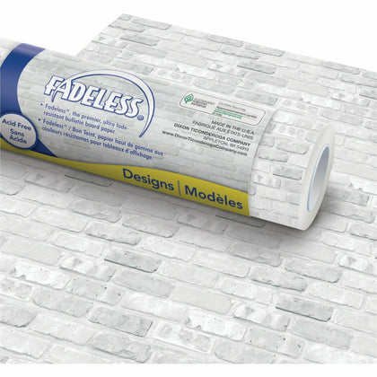 Fadeless Designs Paper Roll: Art & Craft Project Essential - 48’’ x 50’’ - White Gray - Bulletin Board Sets Trim