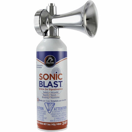 Falcon Sonic Blast Horn: 120 dB Audible Chrome Finish - Safety Horn