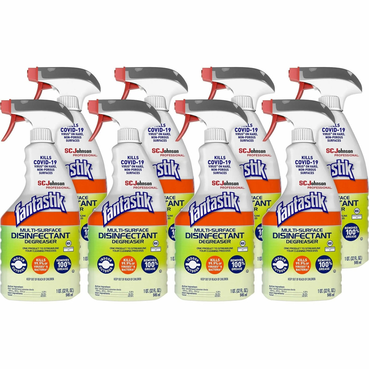 fantastik® Disinfectant Degreaser Spray - 32 fl oz - Fresh Scent - Easy to Use - Green - Disinfectants