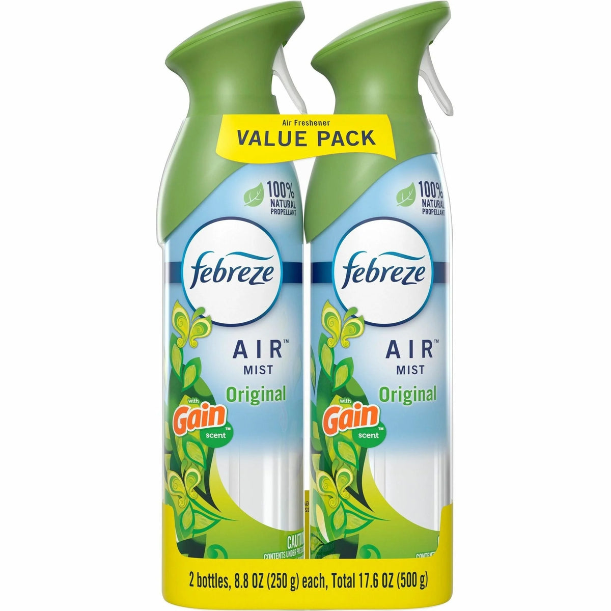 Febreze Air Freshener Spray - 8.8 fl oz (0.3 quart) - Gain Original - Odor Neutralizer VOC-free - 2/Pack - 6 / Carton