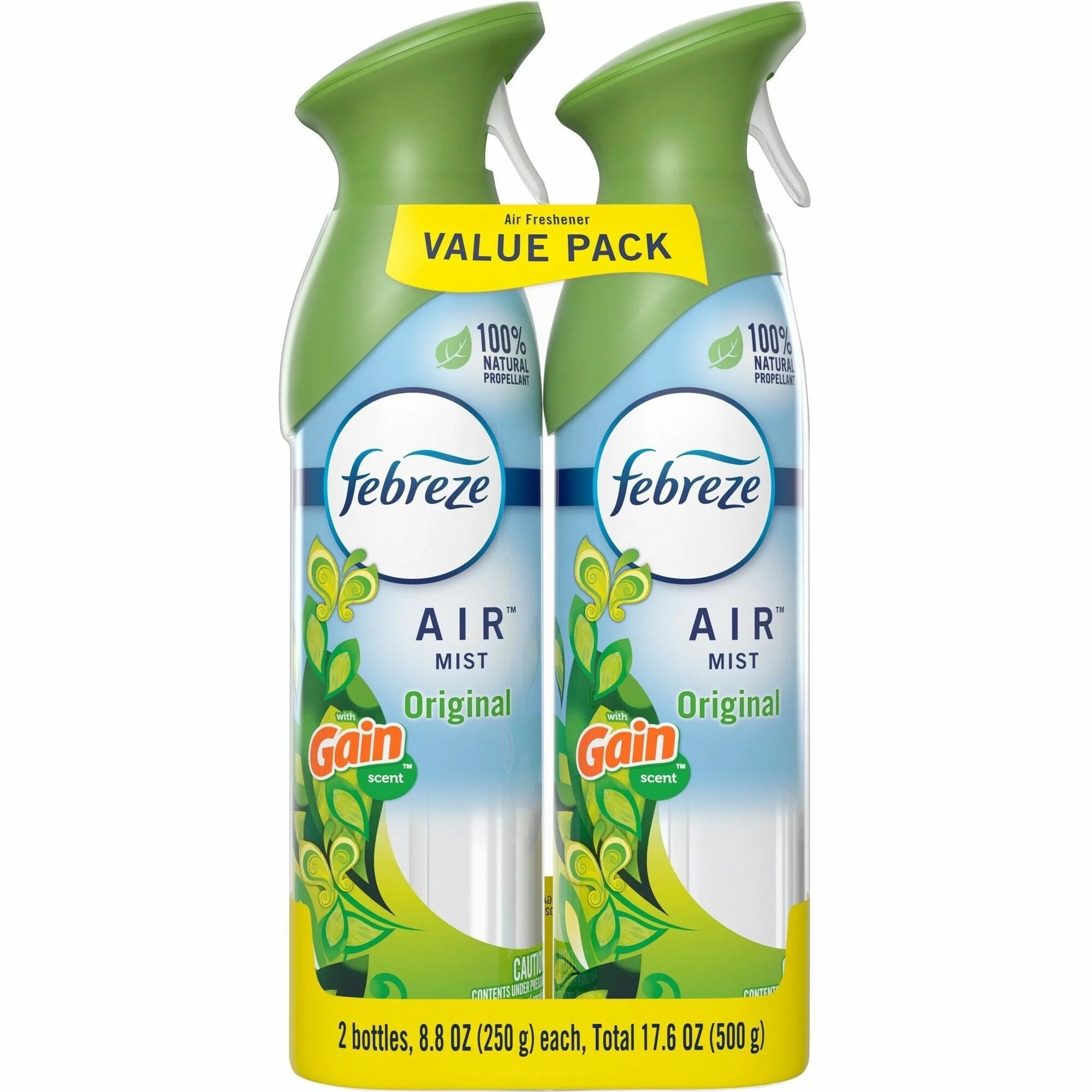 Febreze Air Freshener Spray - 8.8 fl oz (0.3 quart) - Gain Original - Odor Neutralizer VOC-free - 2/Pack - 6 / Carton