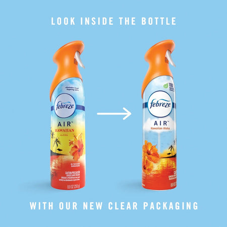 Febreze Hawaiian Air Spray Pack - Liquid - 8.8 fl oz (0.3 quart) - Aloha - Odor Neutralizer VOC-free - 2/Pack