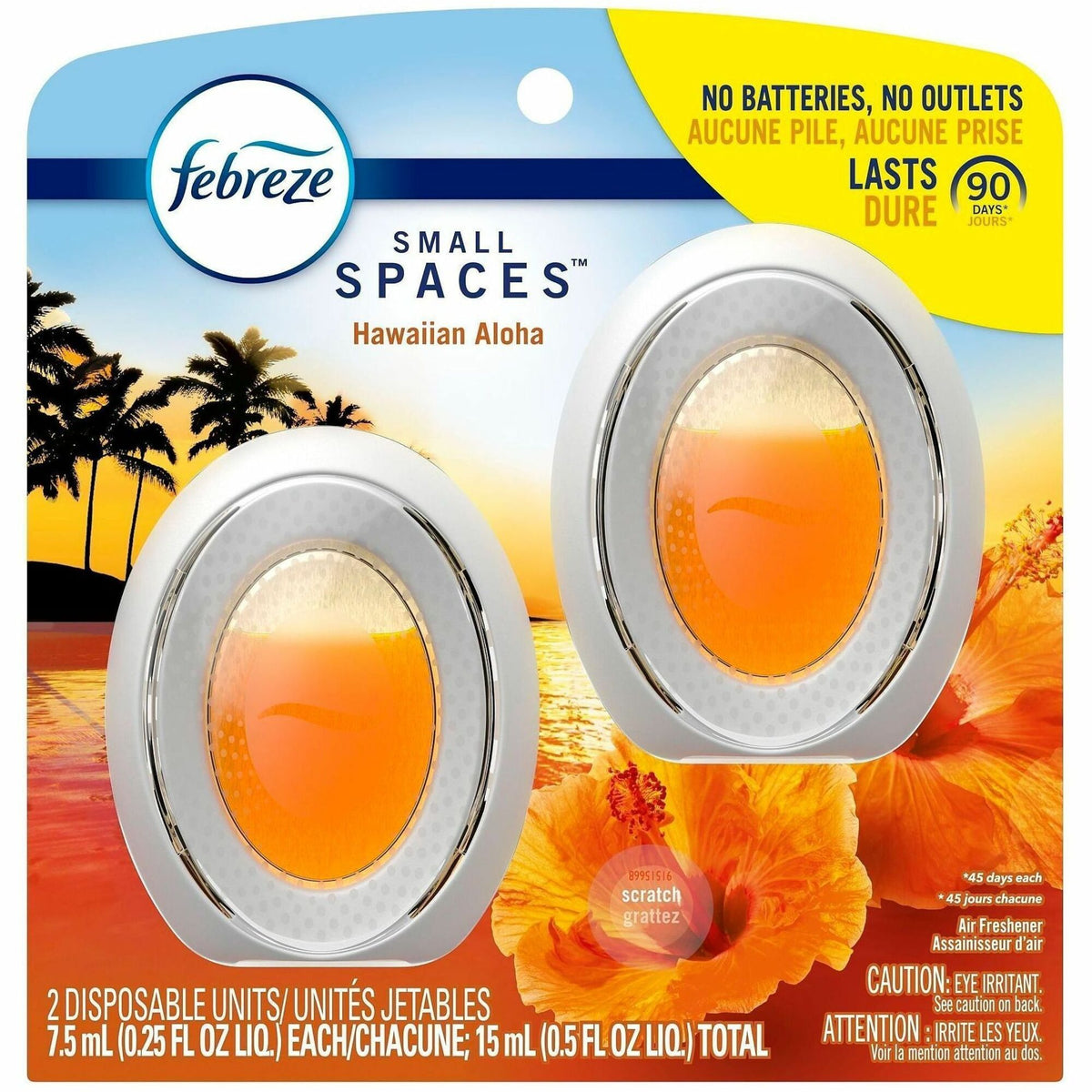 Febreze Hawaiian Small Spaces - Liquid - 25 fl oz (0.8 quart) - Aloha - 45 Day - 2 / Pack - Air Fresheners