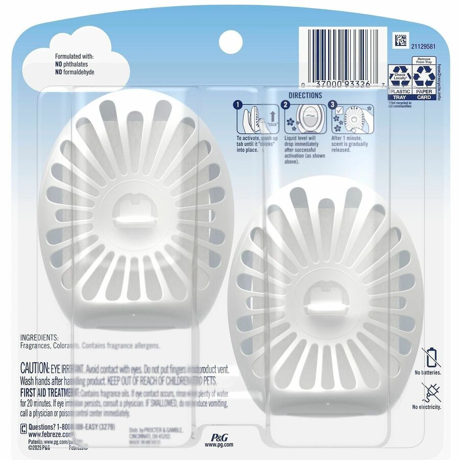 Febreze Linen/Sky Small Spaces - Liquid - 25 fl oz (0.8 quart) - Linen & Sky - 45 Day - 2 / Pack - Air Fresheners