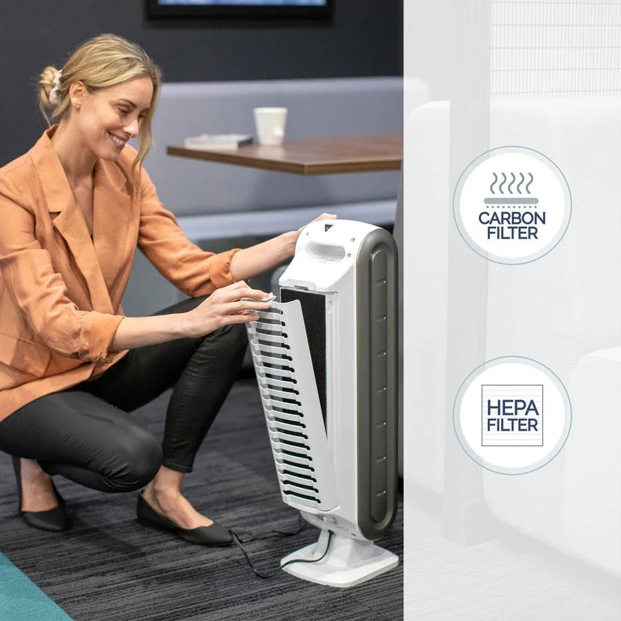 Fellowes AeraMax DX5 Air Purifier - True HEPA PlasmaTrue - 200 Sq. ft. - White - Filters