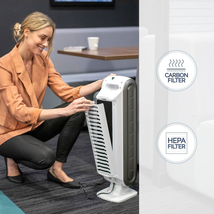 Fellowes AeraMax DX5 Air Purifier - True HEPA PlasmaTrue - 200 Sq. ft. - White - Filters