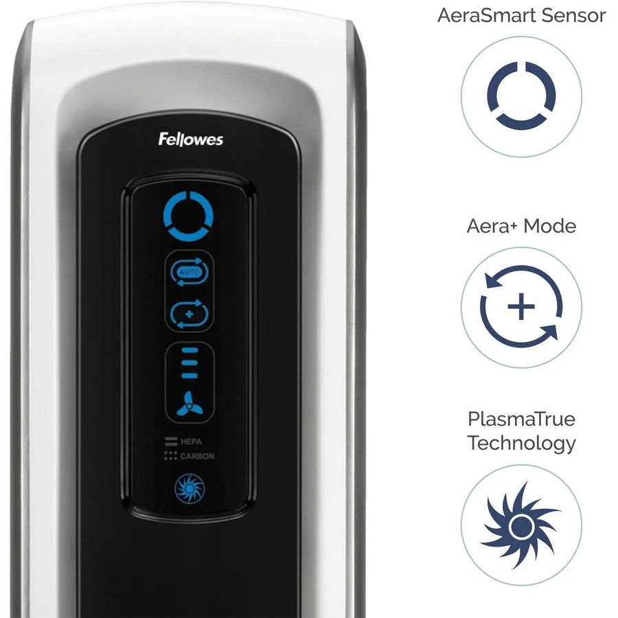 Fellowes AeraMax DX5 Air Purifier - True HEPA PlasmaTrue - 200 Sq. ft. - White - Filters