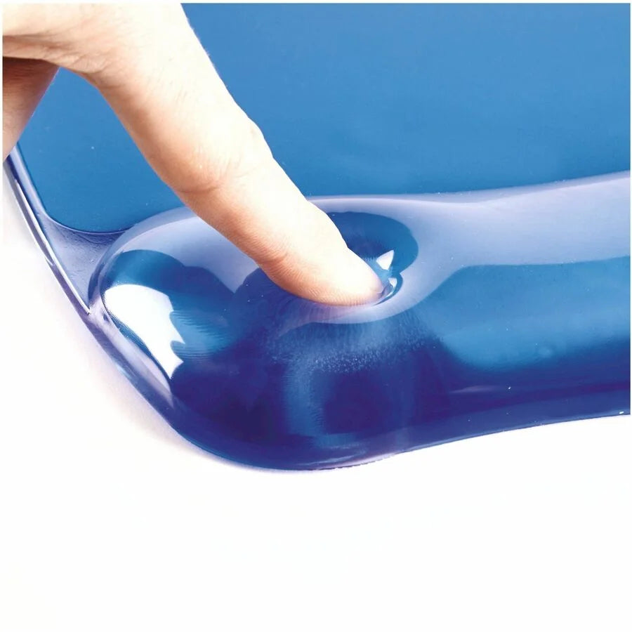 Fellowes Crystals Gel Mousepad/Wrist Rest - Blue - Stain Resistant & Skid Proof - Mouse Pads Wrist Rests