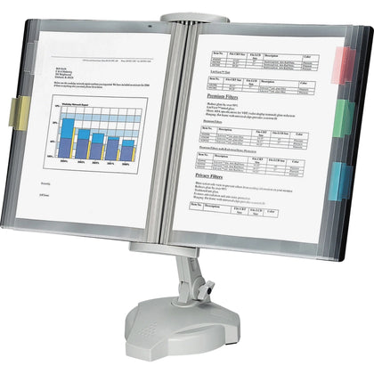 Fellowes Desktop Reference Rack: 10-Panel Adjustable Copy Holder - Catalog Racks/Reference Display