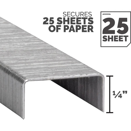 Fellowes Full Strip Staples 5000pk - 1/4’’ - Silver - Paper Stapling - & Staple Removers