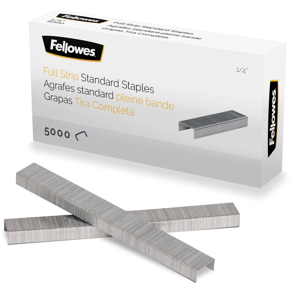 Fellowes Full Strip Staples 5000pk - 1/4’’ - Silver - Paper Stapling - & Staple Removers