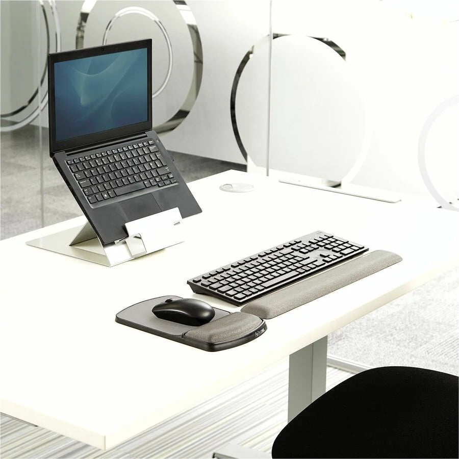 Fellowes Gel Wrist Rest: Graphite Wear & Tear Resistant - Mouse Pads Rests
