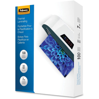 Fellowes Glossy Laminating Pouches: Letter Size 9’’ x 7 mil Clear - 100 Pack - Supplies