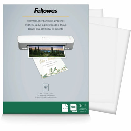 Fellowes Letter-Size Laminating Pouches - Clear Durable 3 mil Thickness - 200 Pack - Supplies