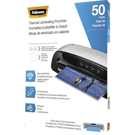 Fellowes Letter-Size Laminating Pouches: Glossy Photo-Safe 50-Pack - Supplies