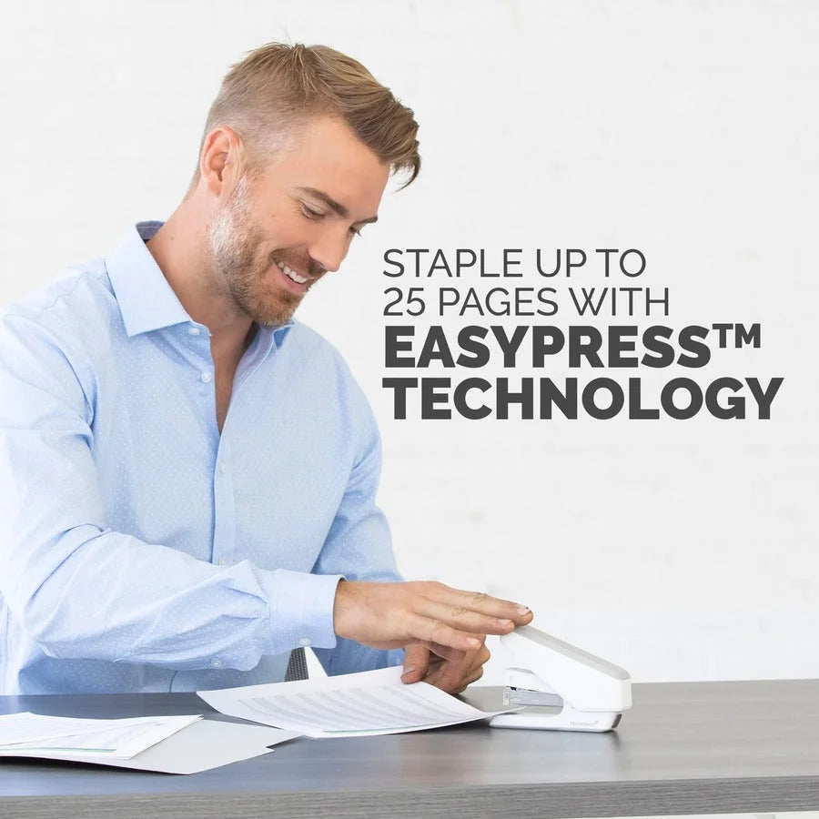Fellowes LX840 EasyPress Stapler: White Holds Up to 105 Staples - Staplers