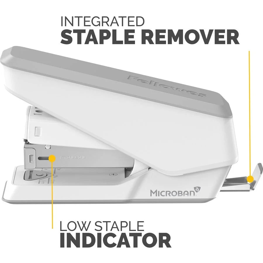 Fellowes LX840 EasyPress Stapler: White Holds Up to 105 Staples - Staplers