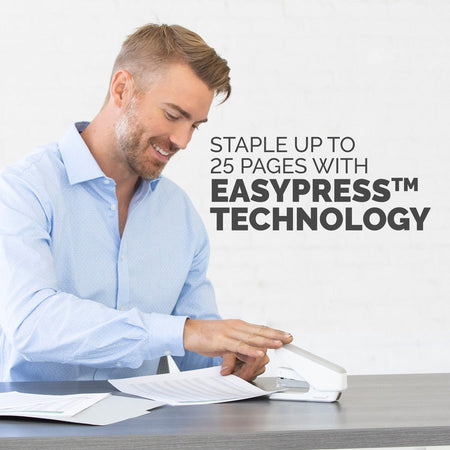 Fellowes LX840 Half Strip EasyPress Stapler White - Alternate-Image3