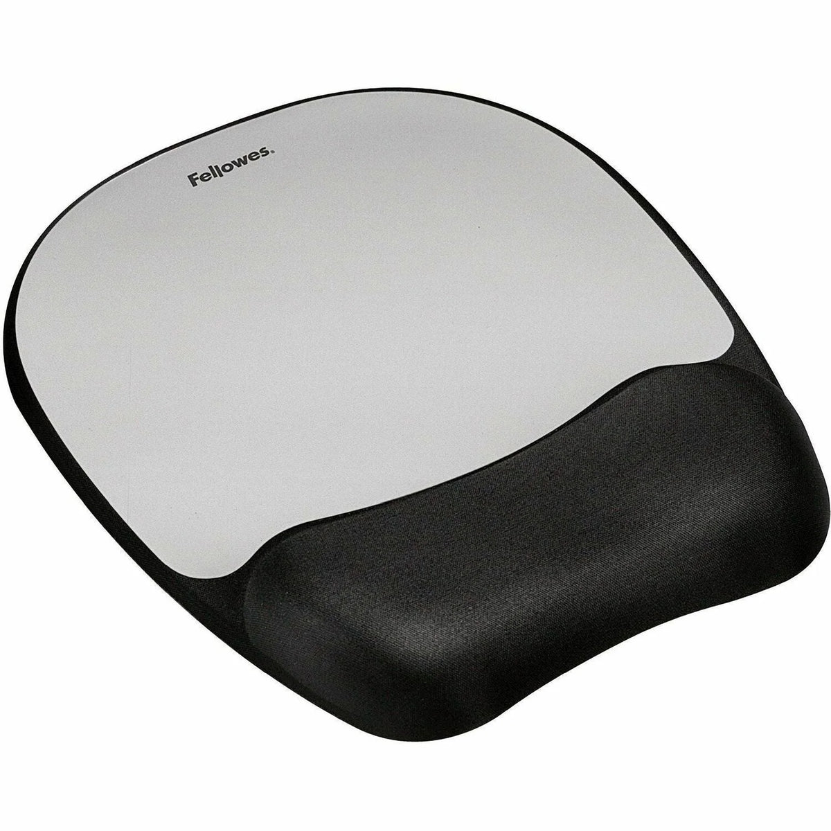 Fellowes Memory Foam Mouse Pad/Wrist Rest - Silver Streak - Ergonomic Support - Pads & Wrist Rests