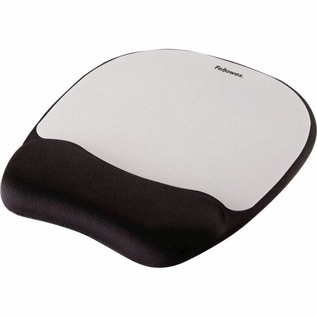 Fellowes Memory Foam Mouse Pad/Wrist Rest - Silver Streak - Ergonomic Support - Pads & Wrist Rests