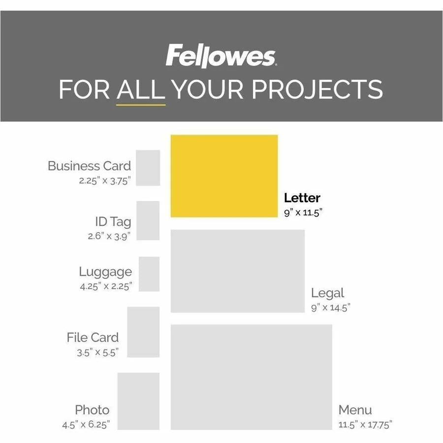 Fellowes Menu Size Laminating Pouches - 11.50’’ x 17.50’’ - 5 mil - Clear - 100 Pack - Supplies