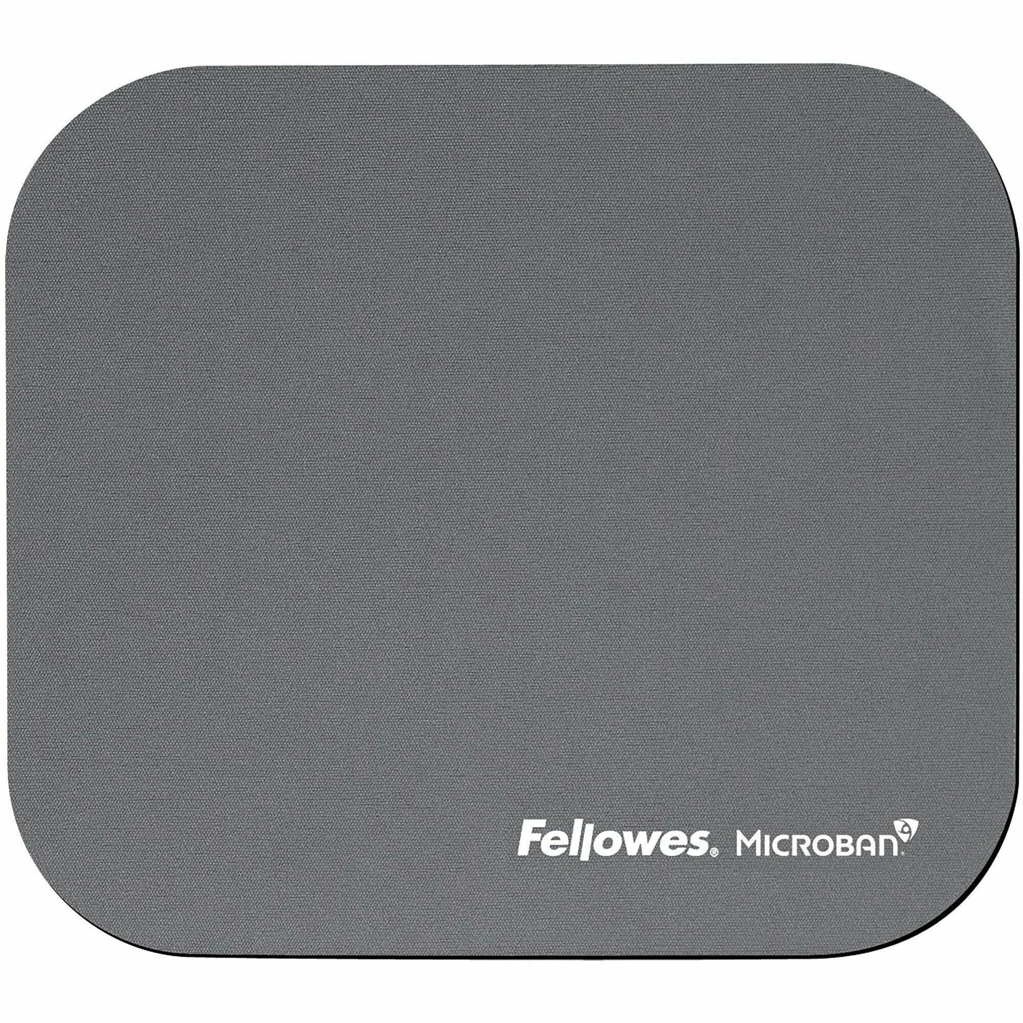 Fellowes Microban Mouse Pad: Graphite 8’’x9’’ Wear Tear Scratch Resistant - Pads & Wrist Rests