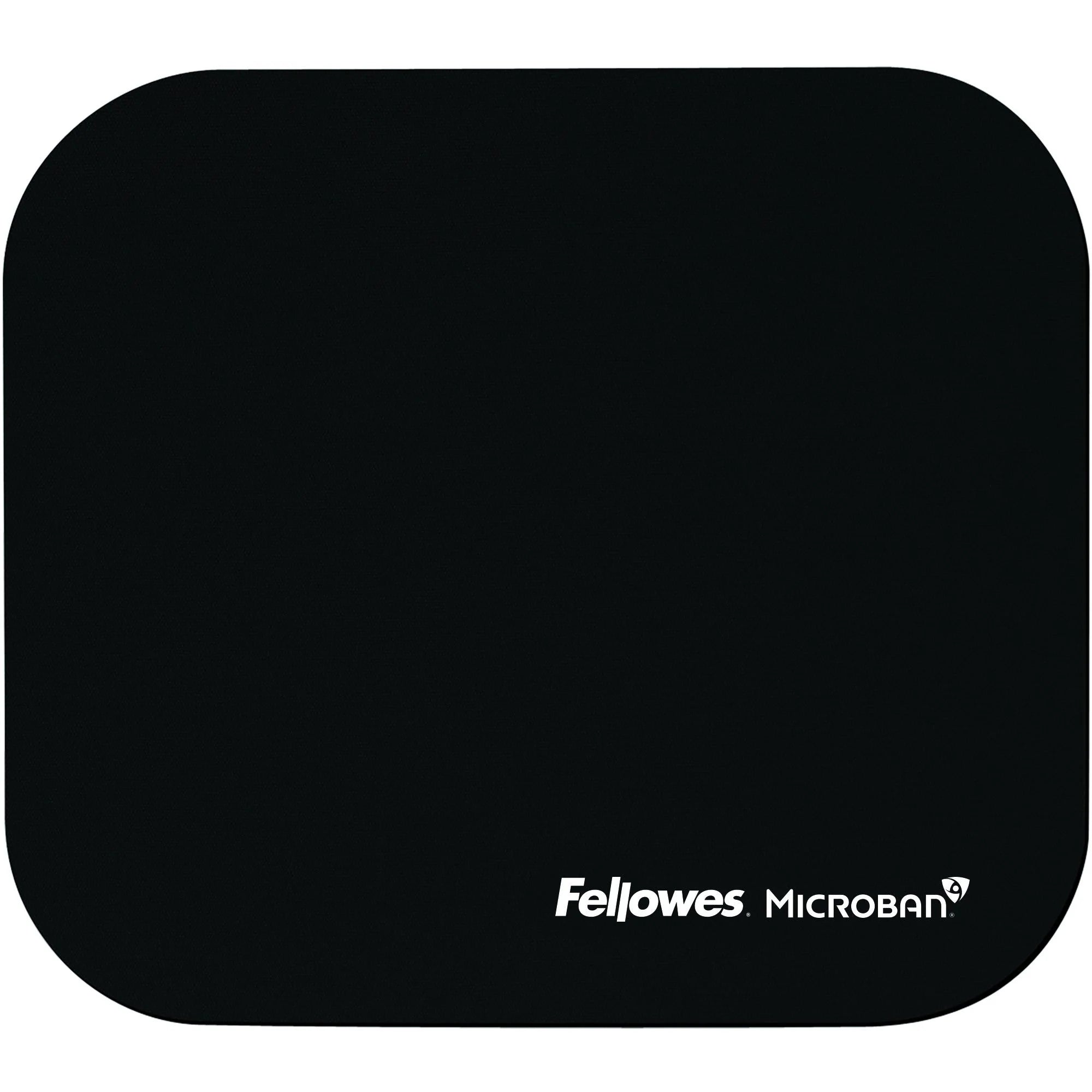 Fellowes Microban Mouse Pad: Tear Resistant Skid Proof - Black Rubber - TAA Compliant - Pads & Wrist Rests