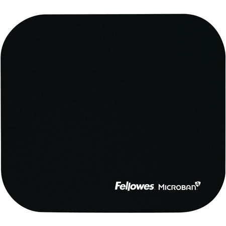 Fellowes Microban Mouse Pad: Tear Resistant Skid Proof - Black Rubber - TAA Compliant - Pads & Wrist Rests